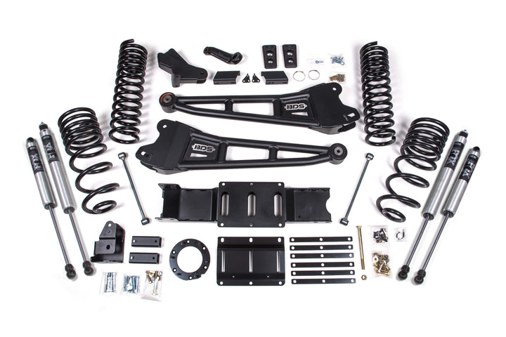 BDS Suspension 4 Inch Lift Kit w/ Radius Arm Ram 2500 2019-2027 4WD Gas - FOX 2.0 Performance Series