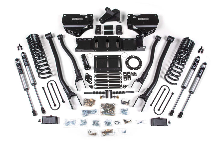 BDS Suspension 4 Inch Lift Kit w/ 4-Link Ram 3500 2019-2024 4WD Diesel - 3 Inch Rear – Without Factory Overload Leaf – 6 Bolt / FOX 2.0 Performance Series