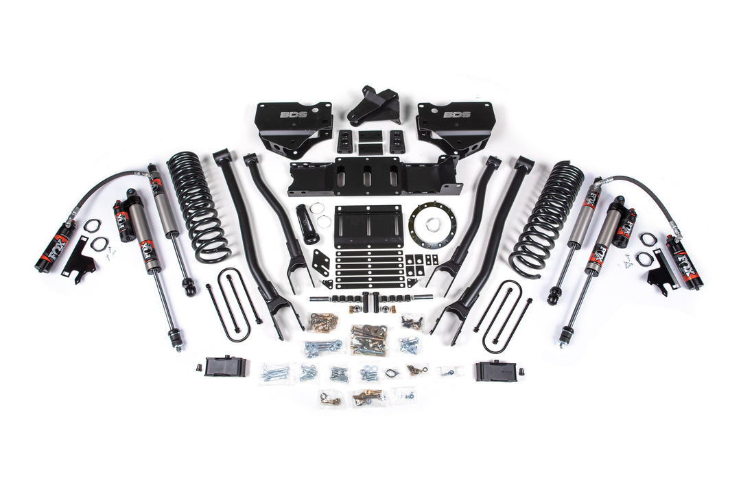 BDS Suspension 4 Inch Lift Kit w/ 4-Link Ram 3500 2019-2024 4WD Diesel - 3 Inch Rear – Without Factory Overload Leaf – 8 Bolt / FOX 2.5 Performance Elite