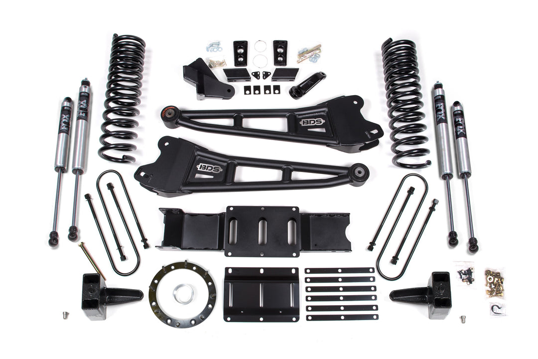 BDS Suspension 6 Inch Lift Kit w/ Radius Arm Ram 3500 2019-2024 4WD Diesel - Without Factory Rear Overload Leaf / 8 Bolt / FOX 2.0 Performance Series