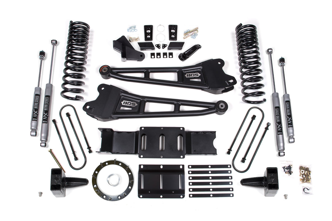 BDS Suspension 6 Inch Lift Kit w/ Radius Arm Ram 3500 2019-2024 4WD Diesel - Without Factory Rear Overload Leaf / 8 Bolt / NX2 Nitro Series
