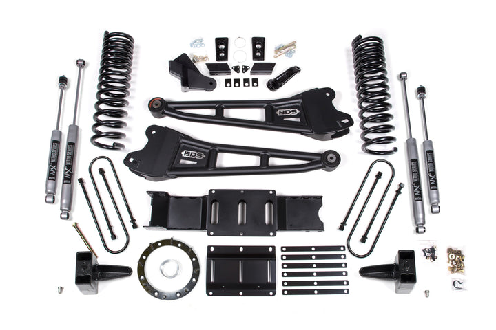 BDS Suspension 6 Inch Lift Kit w/ Radius Arm Ram 3500 2019-2024 4WD Diesel - Without Factory Rear Overload Leaf / 8 Bolt / NX2 Nitro Series