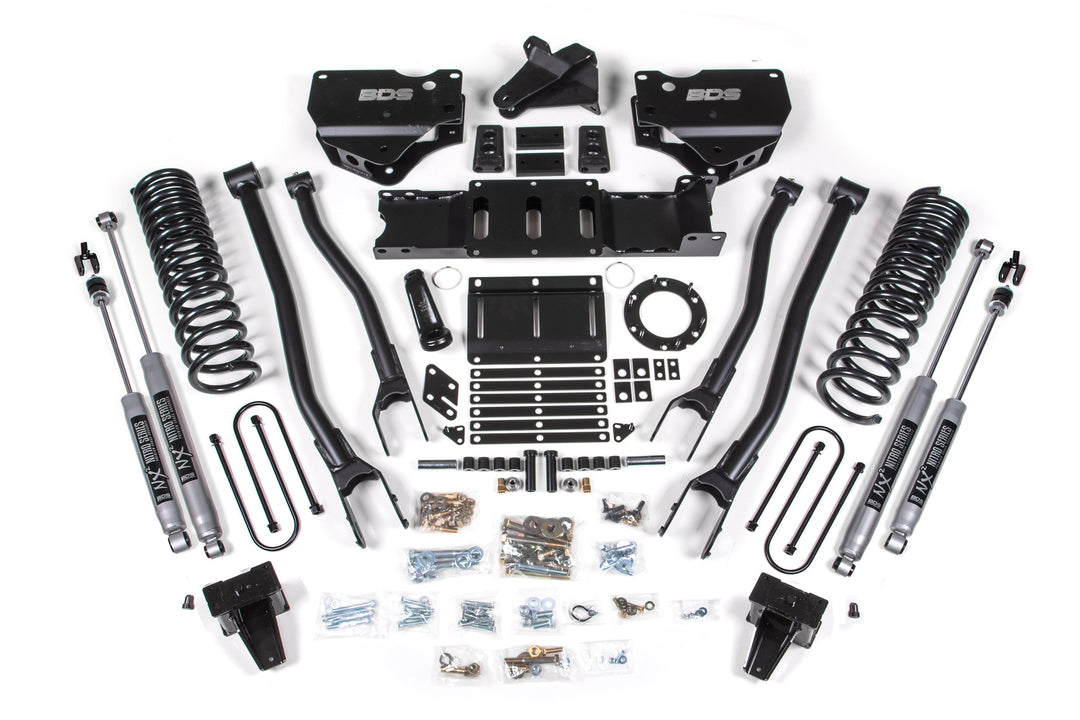 BDS Suspension 6 Inch Lift Kit w/ 4-Link Ram 3500 2019-2024 4WD Diesel - Without Factory Rear Overload Leaf / 6 Bolt / NX2 Nitro Series
