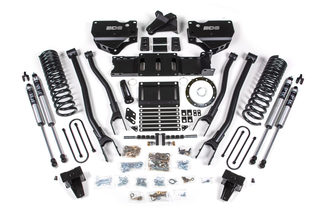 BDS Suspension 6 Inch Lift Kit w/ 4-Link Ram 3500 2019-2024 4WD Diesel - Without Factory Rear Overload Leaf / 8 Bolt / FOX 2.0 Performance Series