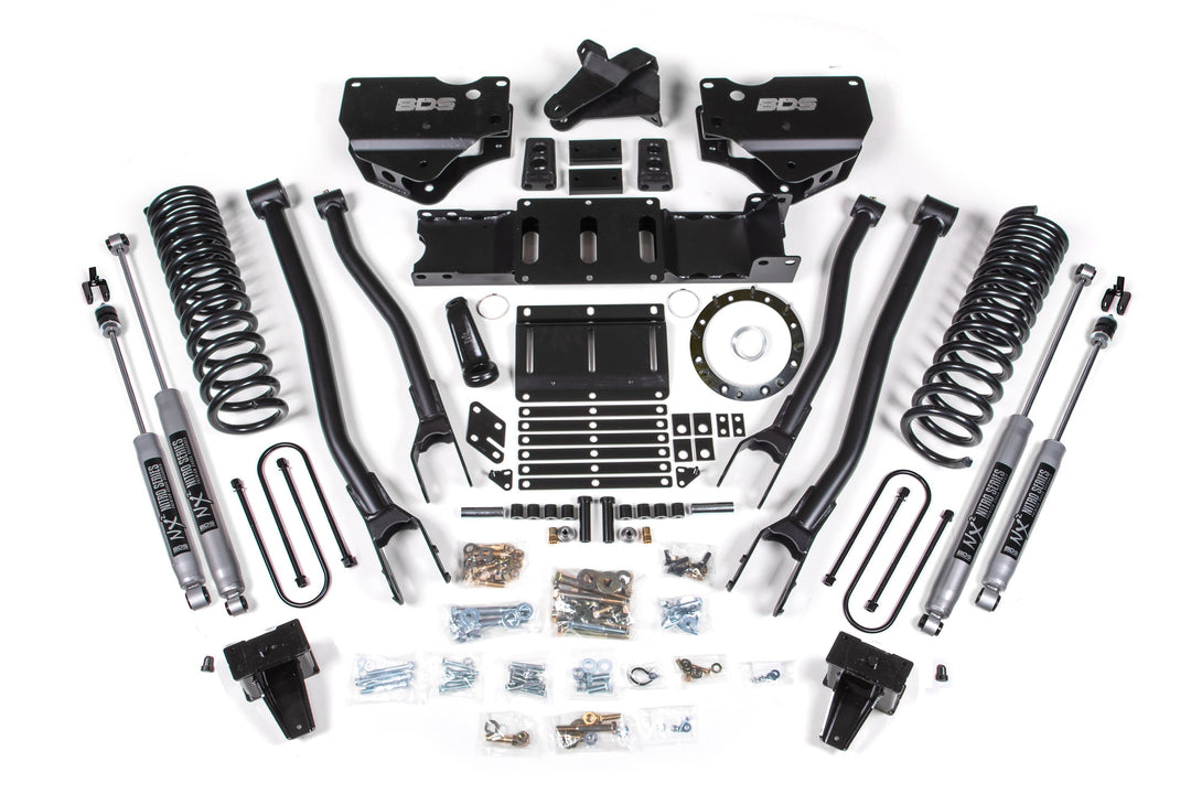 BDS Suspension 6 Inch Lift Kit w/ 4-Link Ram 3500 2019-2024 4WD Diesel - Without Factory Rear Overload Leaf / 8 Bolt / NX2 Nitro Series