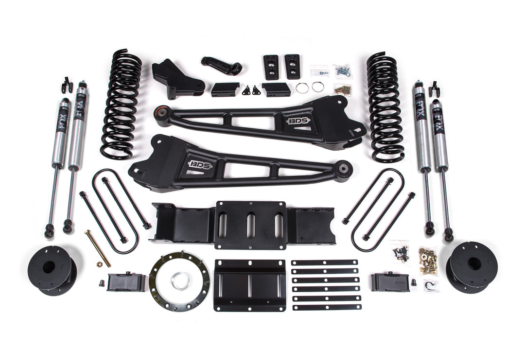 BDS Suspension 4 Inch Lift Kit w/ Radius Arm Ram 3500 w/ Rear Air Ride 2019-2024 4WD Diesel - 8 Bolt / FOX 2.0 Performance Series