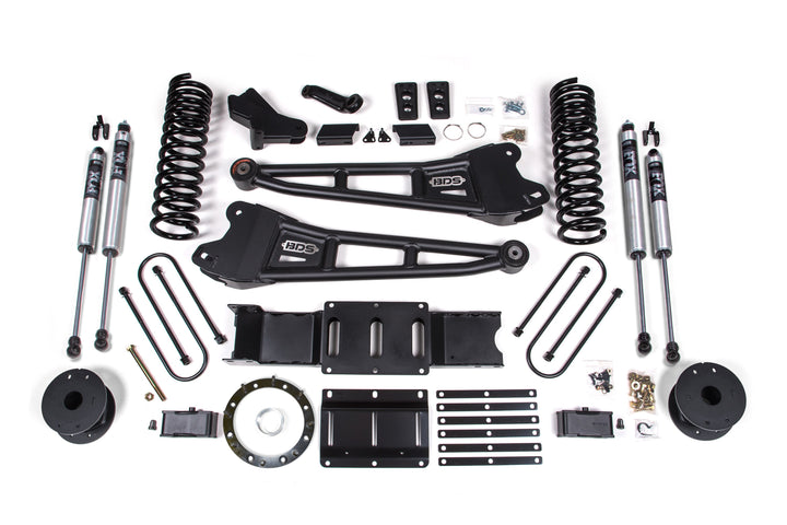 BDS Suspension 4 Inch Lift Kit w/ Radius Arm Ram 3500 w/ Rear Air Ride 2019-2024 4WD Diesel - 8 Bolt / FOX 2.0 Performance Series