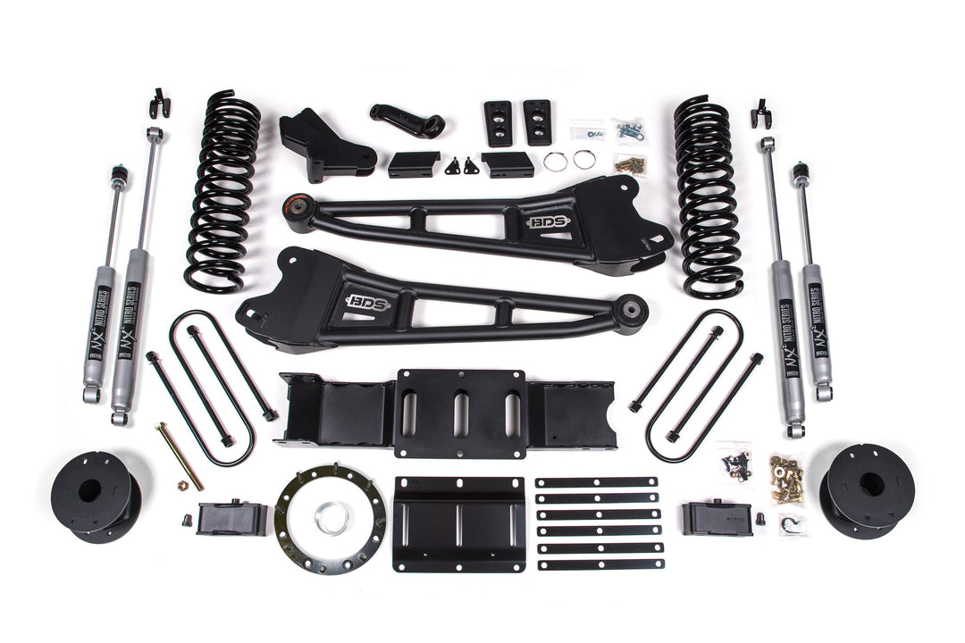 BDS Suspension 4 Inch Lift Kit w/ Radius Arm Ram 3500 w/ Rear Air Ride 2019-2024 4WD Diesel - 8 Bolt / NX2 Nitro Series