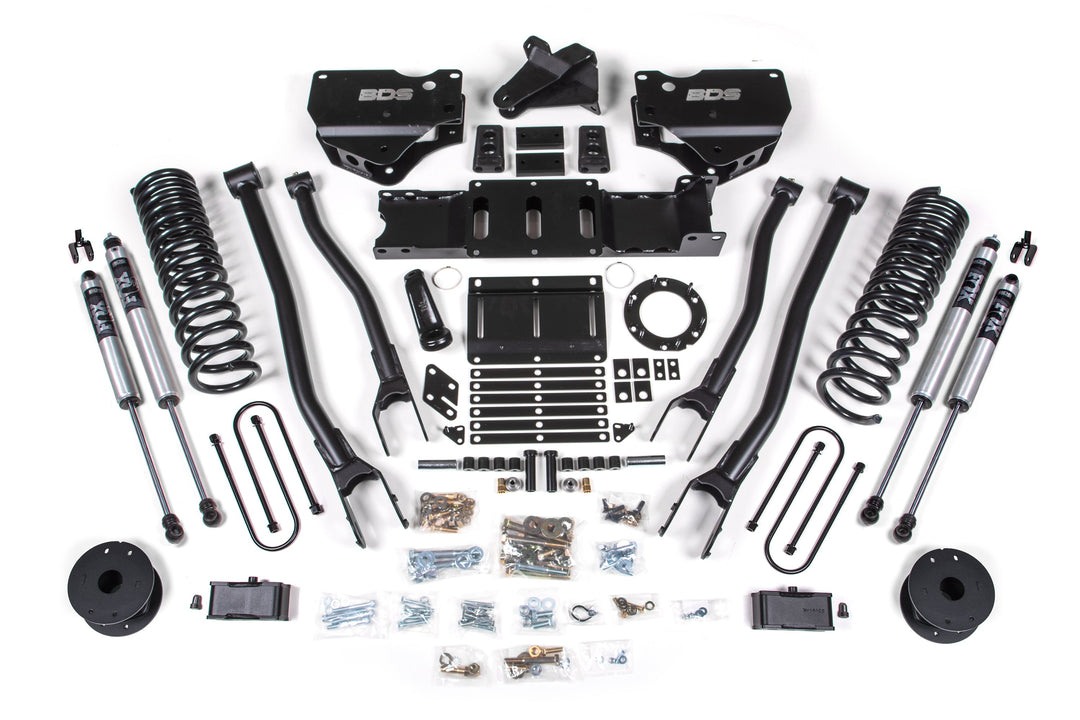 BDS Suspension 4 Inch Lift Kit w/ 4-Link Ram 3500 w/ Rear Air Ride 2019-2024 4WD Gas - FOX 2.0 Performance Series