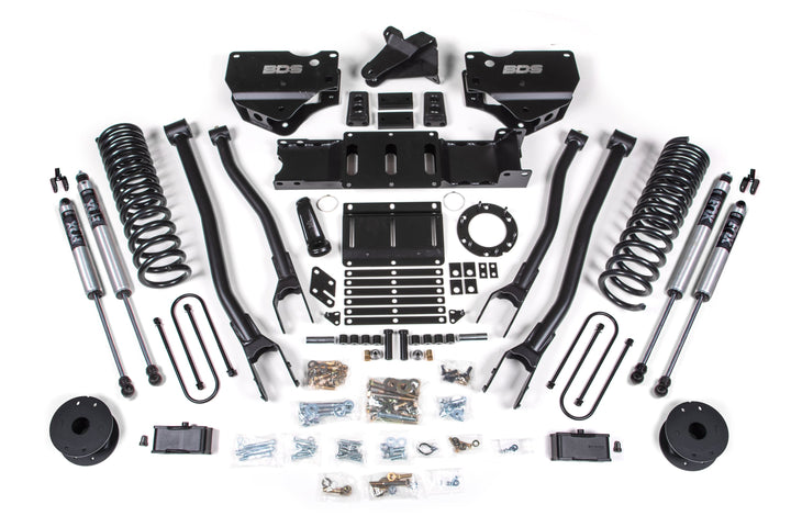 BDS Suspension 4 Inch Lift Kit w/ 4-Link Ram 3500 w/ Rear Air Ride 2019-2024 4WD Diesel - 6 Bolt / FOX 2.0 Performance Series