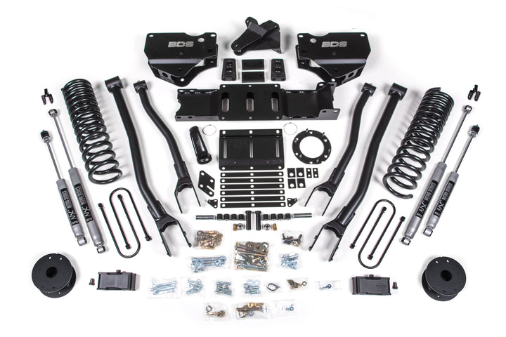 BDS Suspension 4 Inch Lift Kit w/ 4-Link Ram 3500 w/ Rear Air Ride 2019-2024 4WD Diesel - 6 Bolt / NX2 Nitro Series