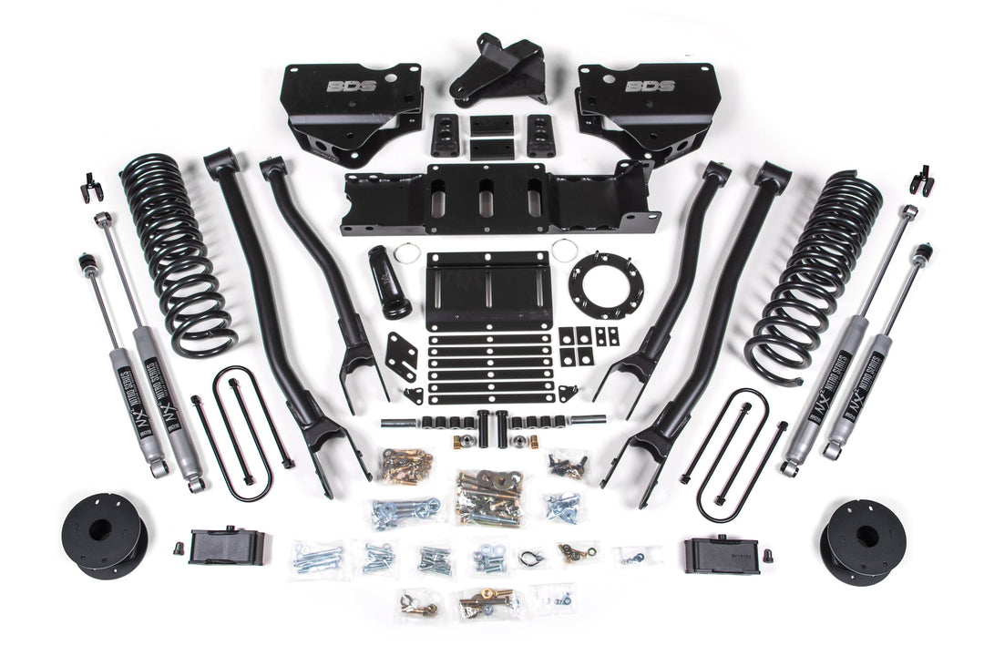 BDS Suspension 4 Inch Lift Kit w/ 4-Link Ram 3500 w/ Rear Air Ride 2019-2024 4WD Gas - NX2 Nitro Series