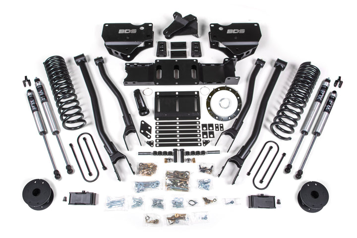 BDS Suspension 4 Inch Lift Kit w/ 4-Link Ram 3500 w/ Rear Air Ride 2019-2024 4WD Diesel - 8 Bolt / FOX 2.0 Performance Series