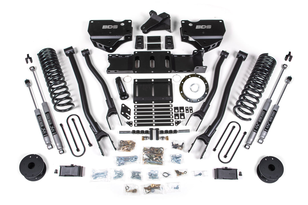 BDS Suspension 4 Inch Lift Kit w/ 4-Link Ram 3500 w/ Rear Air Ride 2019-2024 4WD Diesel - 8 Bolt / NX2 Nitro Series