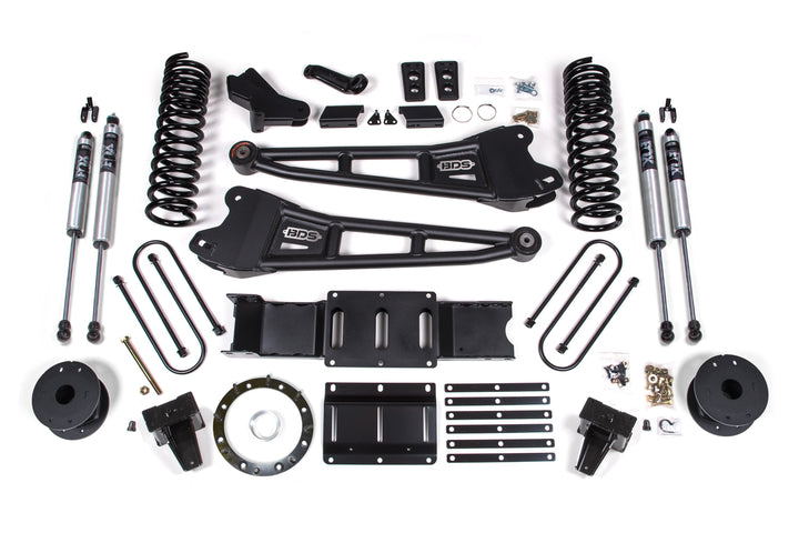 BDS Suspension 6 Inch Lift Kit w/ Radius Arm Ram 3500 w/ Rear Air Ride 2019-2024 4WD Diesel - 8 Bolt / FOX 2.0 Performance Series
