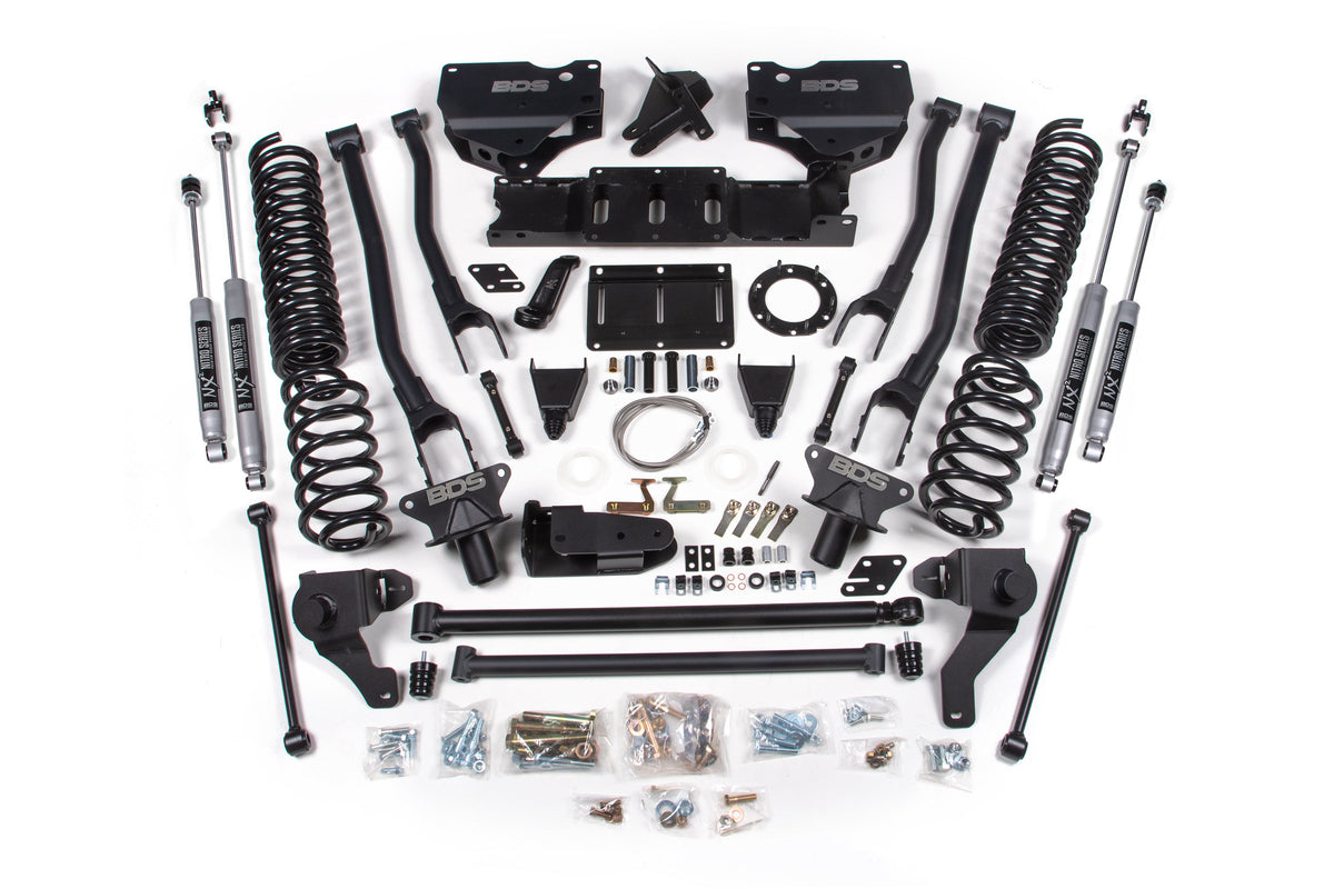 BDS Suspension 8 Inch Lift Kit w/ 4-Link Ram 2500 2019-2024 4WD Diesel - Coil Spring/Bump Stop Extension / NX2 Nitro Series