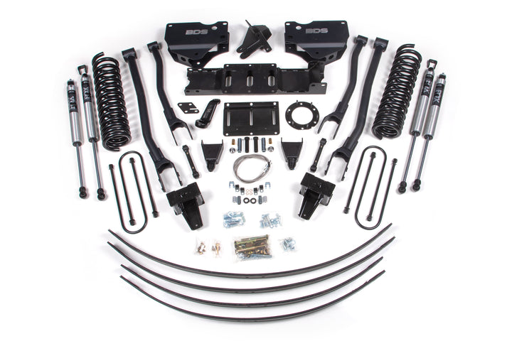 BDS Suspension 8 Inch Lift Kit w/ 4-Link Ram 3500 2019-2024 4WD Diesel - Without Factory Rear Overload Leaf / 6 Bolt / FOX 2.0 Performance Series