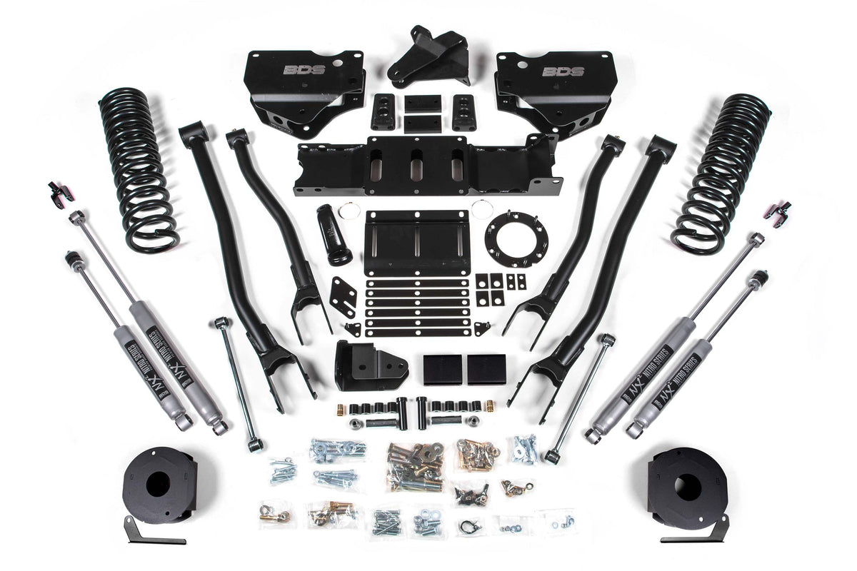 BDS Suspension 5.5 Inch Lift Kit w/ 4-Link Ram 2500 w/ Rear Air Ride 2019-2024 4WD Gas - NX2 Nitro Series