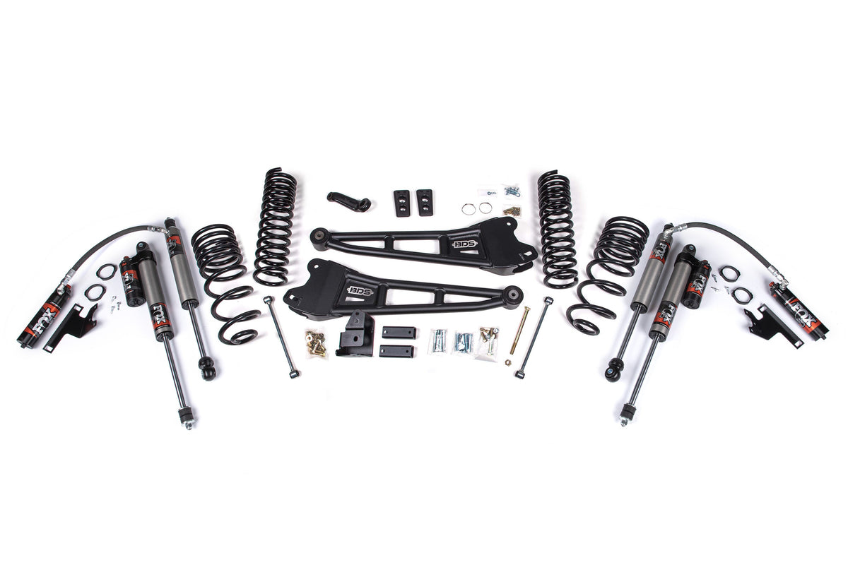 BDS Suspension 4 Inch Lift Kit w/ Radius Arm Ram 2500 2014-2018 4WD Gas - FOX 2.5 Performance Elite