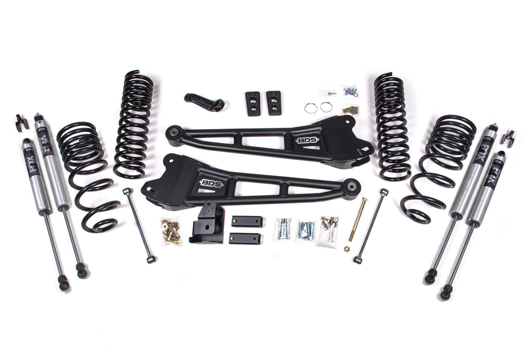 BDS Suspension 4 Inch Lift Kit w/ Radius Arm Ram 2500 2014-2018 4WD Gas - FOX 2.0 Performance Series