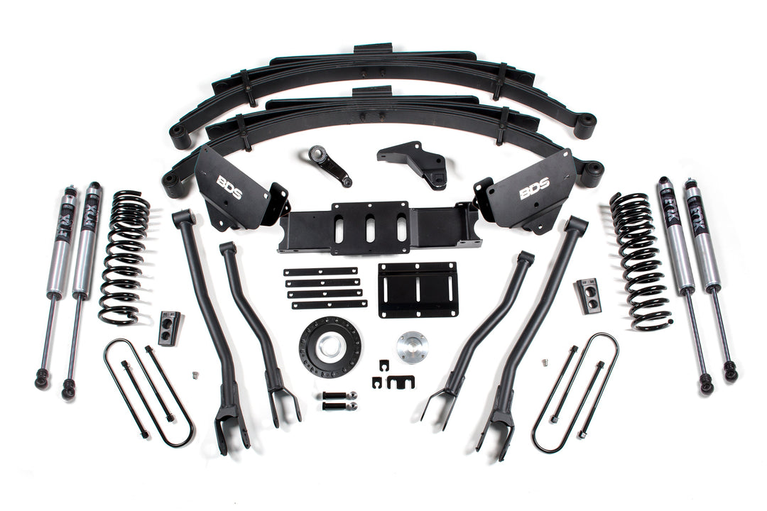 BDS Suspension 6 Inch Lift Kit w/ 4-Link Ram 3500 2013-2018 4WD Diesel - Leaf Springs – FOX 2.0 Performance Series / 8 Bolt