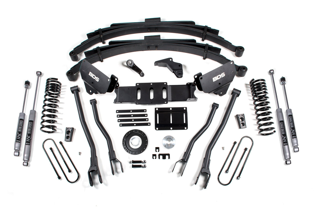 BDS Suspension 6 Inch Lift Kit w/ 4-Link Ram 3500 2013-2018 4WD Diesel - Leaf Springs – NX2 Nitro Series / 8 Bolt