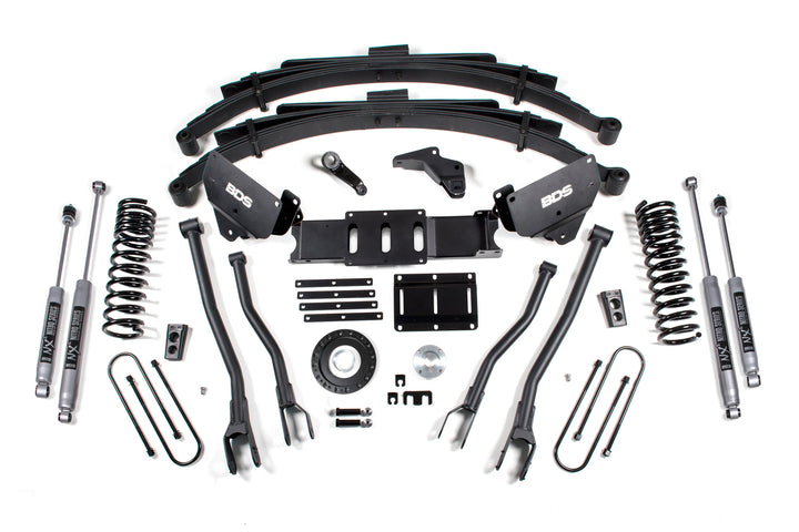 BDS Suspension 6 Inch Lift Kit w/ 4-Link Ram 3500 2013-2018 4WD Diesel - Leaf Springs – NX2 Nitro Series / 8 Bolt