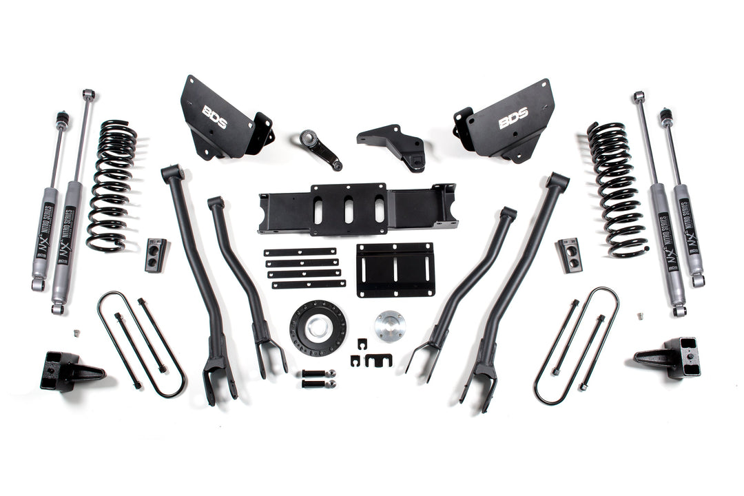 BDS Suspension 6 Inch Lift Kit w/ 4-Link Ram 3500 2013-2018 4WD Diesel - 4 Inch Block Kit – NX2 Nitro Series / 8 Bolt