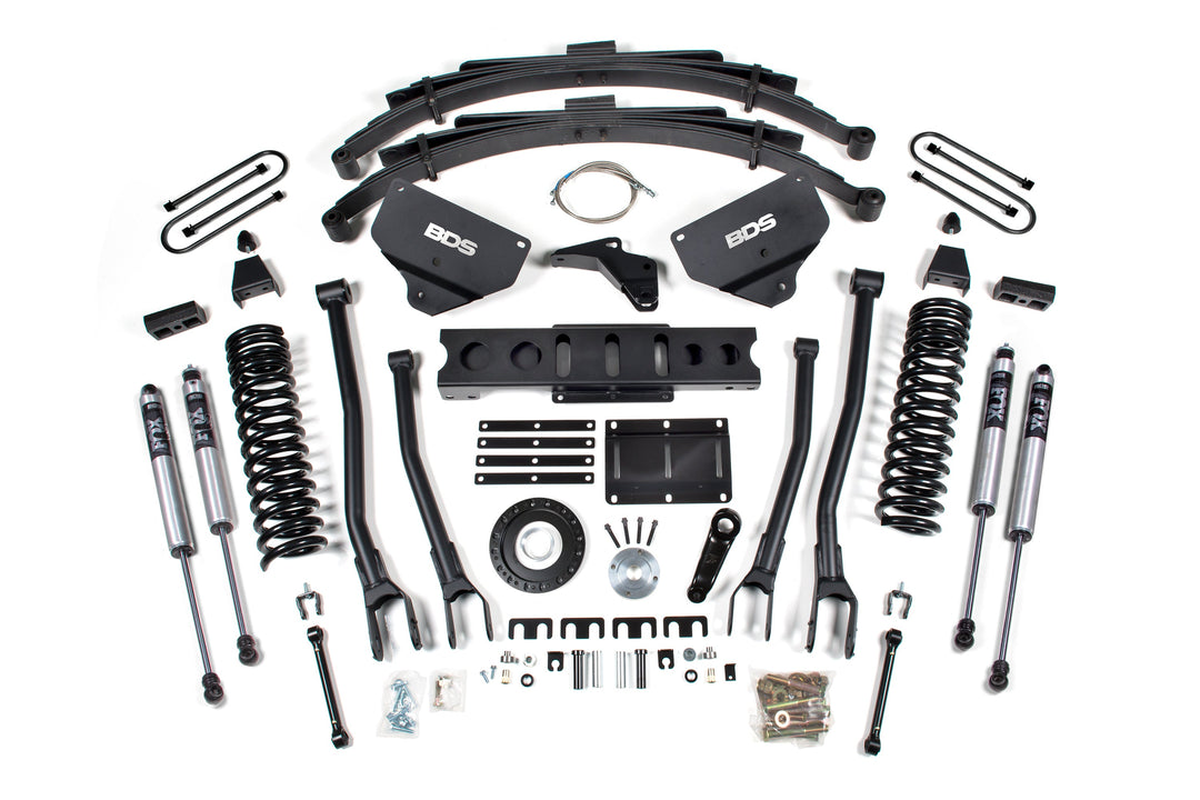 BDS Suspension 8 Inch Lift Kit w/ 4-Link Ram 3500 2013-2018 4WD Diesel - Leaf Springs / 8 Bolt / FOX 2.0 Performance Series