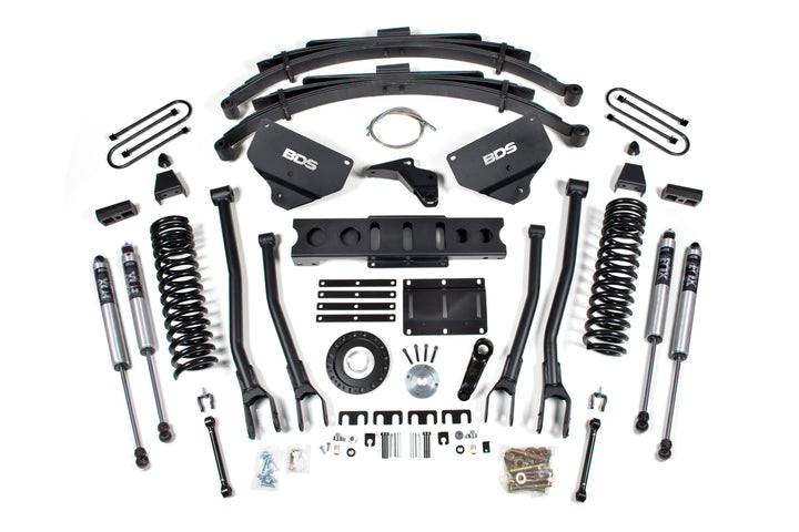 BDS Suspension 8 Inch Lift Kit w/ 4-Link Ram 3500 2013-2018 4WD Diesel - Leaf Springs / 8 Bolt / FOX 2.0 Performance Series