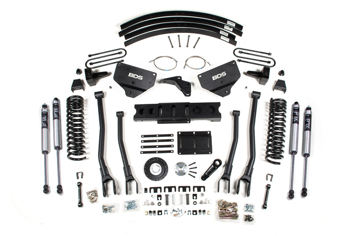 BDS Suspension 8 Inch Lift Kit w/ 4-Link Ram 3500 2013-2018 4WD Diesel - 5 Inch Block Kit and Add-A-Leaf / 8 Bolt / FOX 2.0 Performance Series