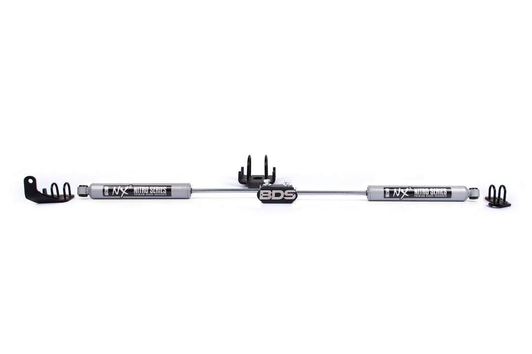 BDS Suspension Dual Steering Stabilizer Kit w/ NX2 Shocks Dodge Ram 1500 1994-2001 and 2500/3500 Y-Style 1994-2008 4WD