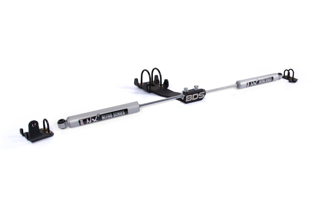 BDS Suspension Dual Steering Stabilizer Kit w/ NX2 Shocks Dodge Ram 1500 1994-2001 and 2500/3500 Y-Style 1994-2008 4WD