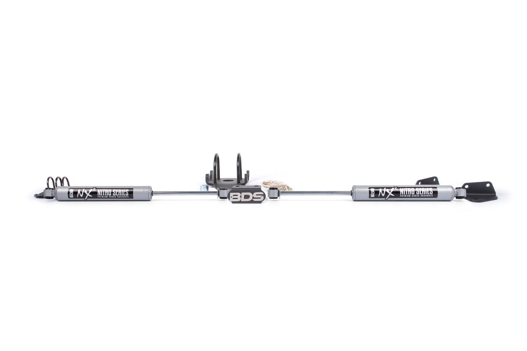 BDS Suspension Dual Steering Stabilizer Kit w/ NX2 Shocks Dodge Ram 2500/3500 2009-2013 4WD T-Style Steering