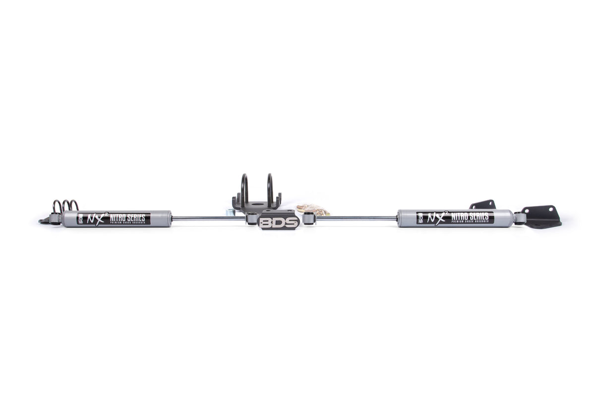 BDS Suspension Dual Steering Stabilizer Kit w/ NX2 Shocks Dodge Ram 2500/3500 2009-2013 4WD T-Style Steering