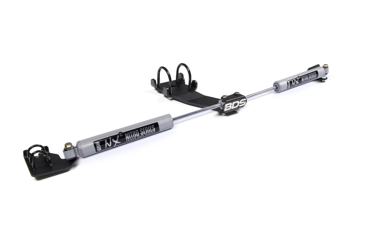 BDS Suspension Dual Steering Stabilizer Kit w/ NX2 Shocks Dodge Ram 2500/3500 2009-2013 4WD T-Style Steering