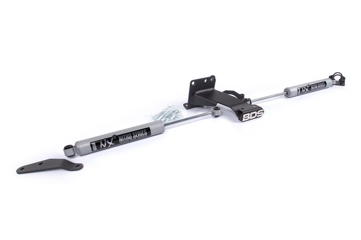 BDS Suspension Dual Steering Stabilizer Kit w/ NX2 Shocks T-Style Steering Ram 2500 2019-2027 and 3500 2019-2027 4WD