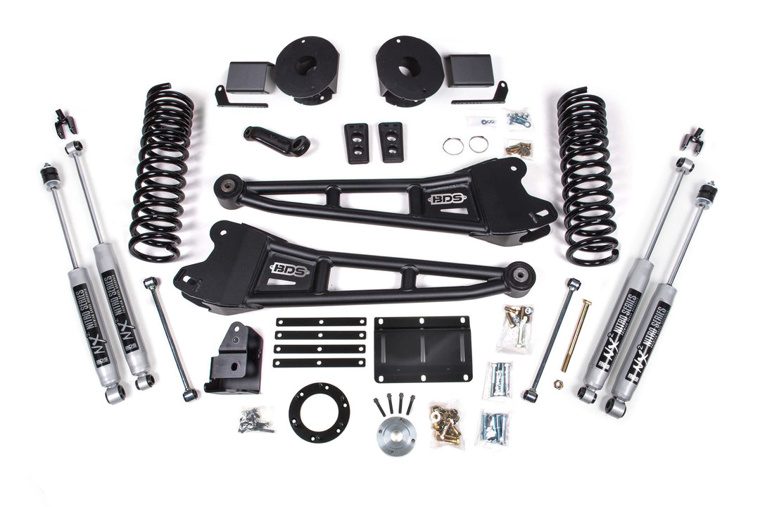 BDS Suspension 5.5 Inch Lift Kit w/ Radius Arm Ram 2500 w/ Rear Air Ride 2014-2018 4WD Gas - NX2 Nitro Series