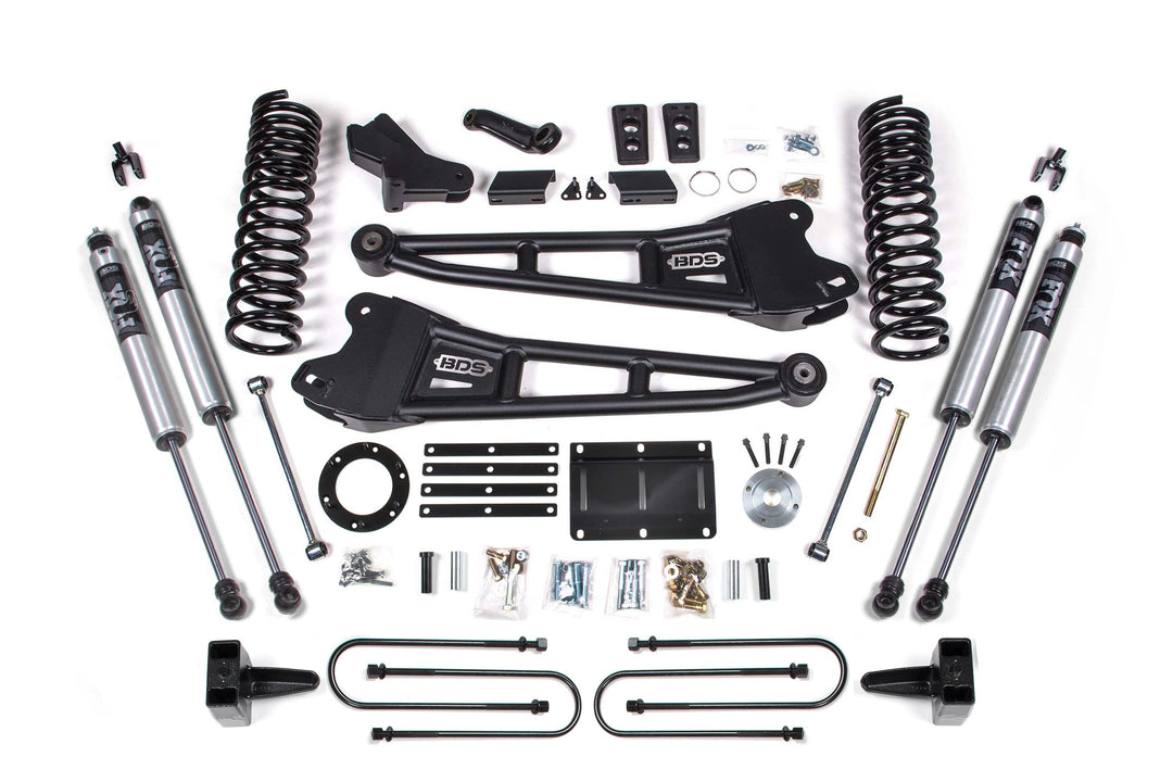 BDS Suspension 6 Inch Lift Kit w/ Radius Arm Ram 3500 2013-2018 4WD Diesel - 5 Inch Block Kit – 6 Bolt – FOX 2.0 Performance Series