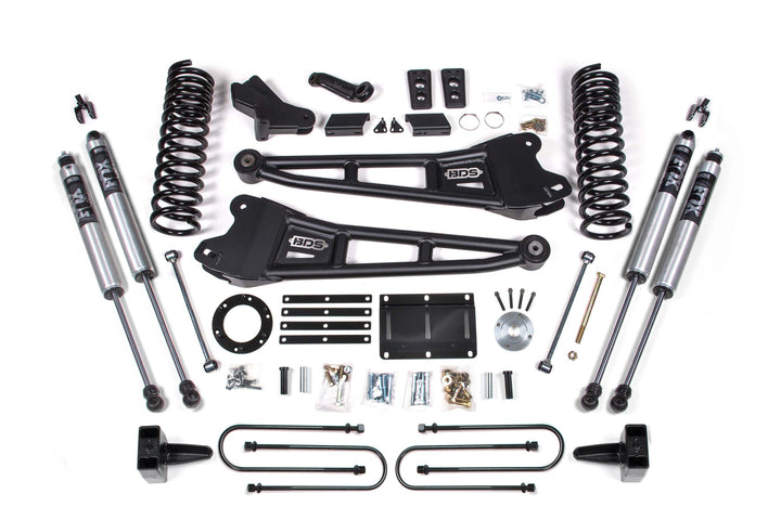 BDS Suspension 6 Inch Lift Kit w/ Radius Arm Ram 3500 2013-2018 4WD Diesel - 5 Inch Block Kit – 6 Bolt – FOX 2.0 Performance Series