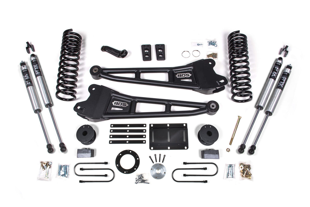 BDS Suspension 5.5 Inch Lift Kit w/ Radius Arm Ram 3500 w/ Rear Air Ride 2013-2018 4WD Gas - FOX 2.0 Performance Series