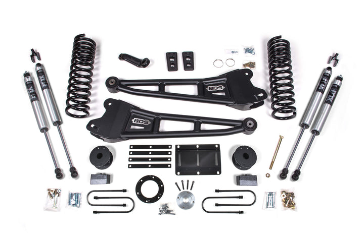 BDS Suspension 5.5 Inch Lift Kit w/ Radius Arm Ram 3500 w/ Rear Air Ride 2013-2018 4WD Gas - FOX 2.0 Performance Series