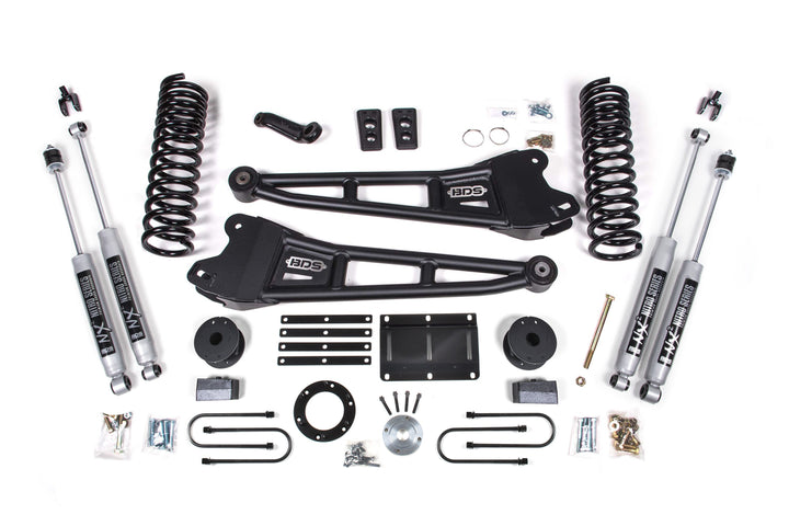 BDS Suspension 5.5 Inch Lift Kit w/ Radius Arm Ram 3500 w/ Rear Air Ride 2013-2018 4WD Gas - NX2 Nitro Series