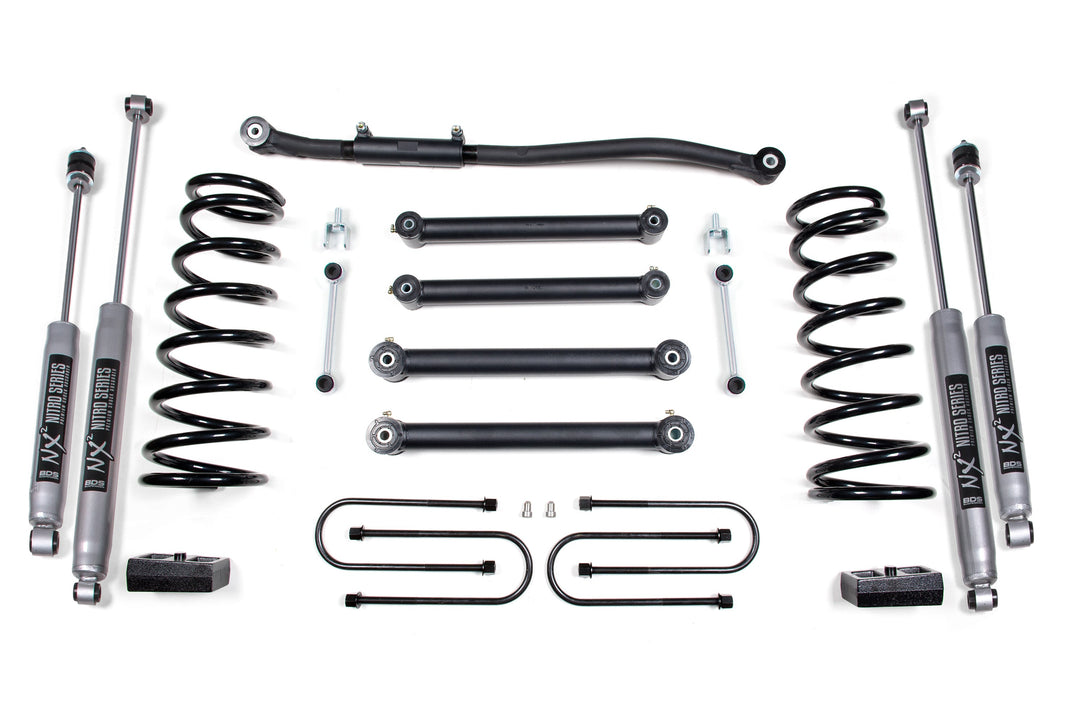 BDS Suspension 3 Inch Lift Kit Dodge Ram 2500 2003-2013 &amp; 3500 2003-2012 4WD Gas - 4 Inch Axle / NX2 Nitro Series