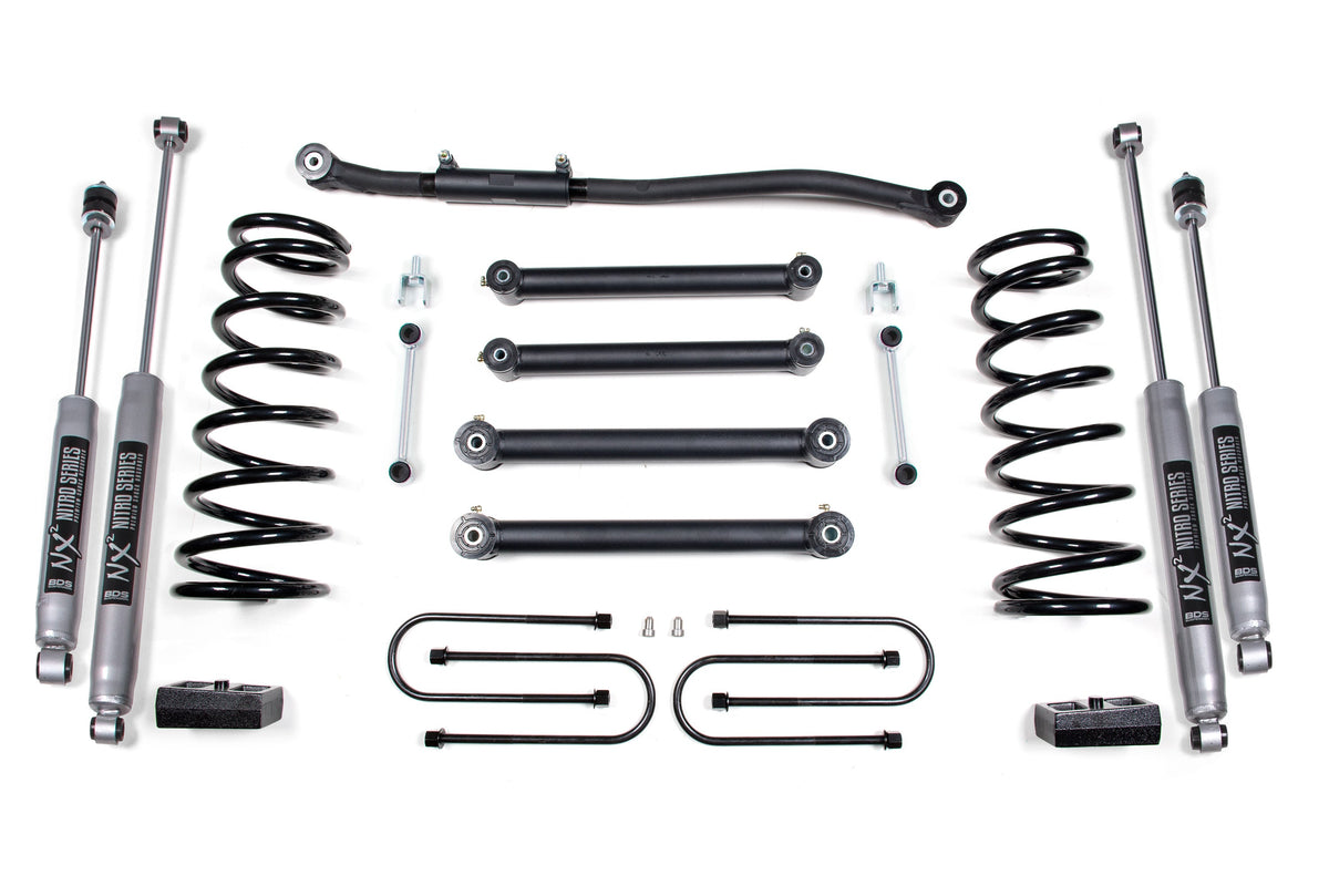 BDS Suspension 3 Inch Lift Kit Dodge Ram 2500 2003-2013 & 3500 2003-2012 4WD Gas - 4 Inch Axle / NX2 Nitro Series