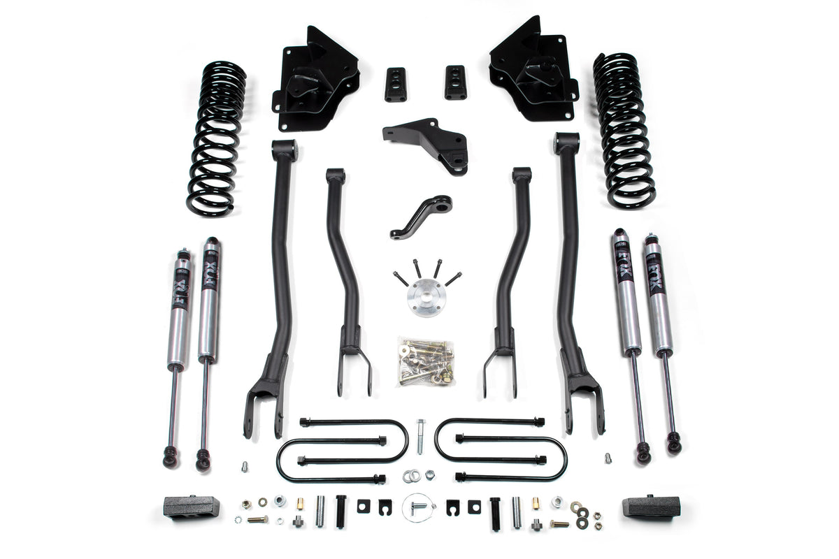 BDS Suspension 4 Inch Lift Kit w/ 4-Link Ram 3500 2013-2018 4WD Gas - 3 Inch Block Kit – FOX 2.0 Performance Series