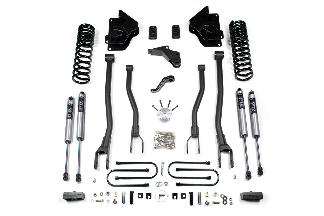 BDS Suspension 4 Inch Lift Kit w/ 4-Link Ram 3500 2013-2018 4WD Diesel - 2 Inch Block Kit / FOX 2.0 Performance Series