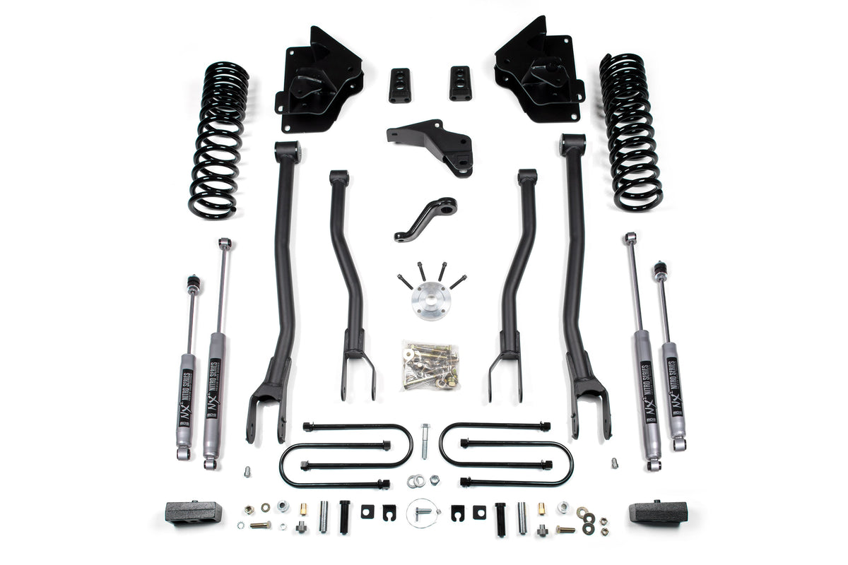 BDS Suspension 4 Inch Lift Kit w/ 4-Link Ram 3500 2013-2018 4WD Diesel - 2 Inch Block Kit / NX2 Nitro Series