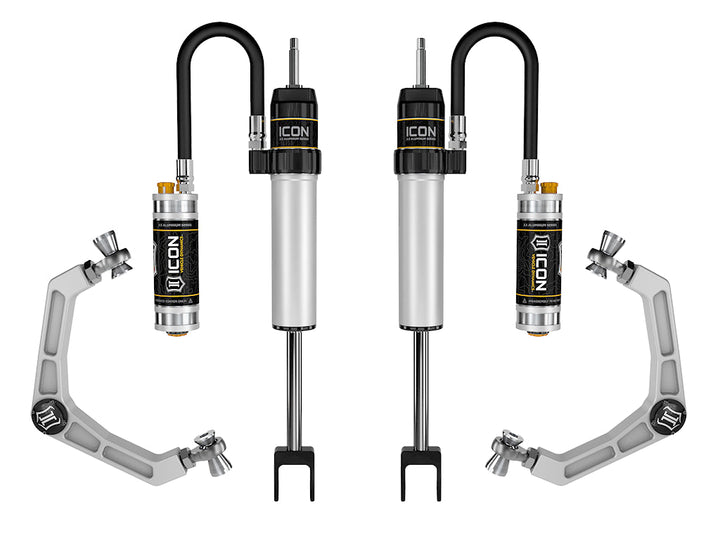 ICON Vehicle Dynamics 2020-2026 GM 2500/3500 HD, 0-2” Lift, V.S. 2.5 Aluminum Series Shock System, Remote Reservoir w/ CDCV, Billet