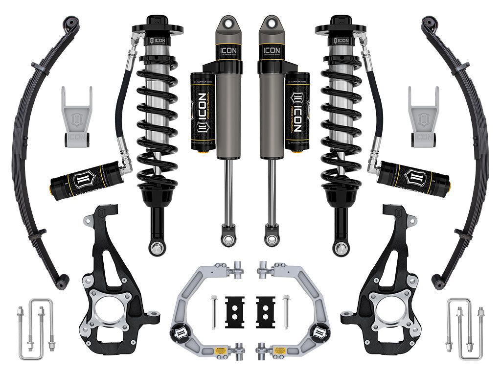 ICON Vehicle Dynamics 2021-2026 Ford F-150 4WD, 3.5-4.5" Lift, Stage 3 Suspension System, Billet, w/ Leaf Packs